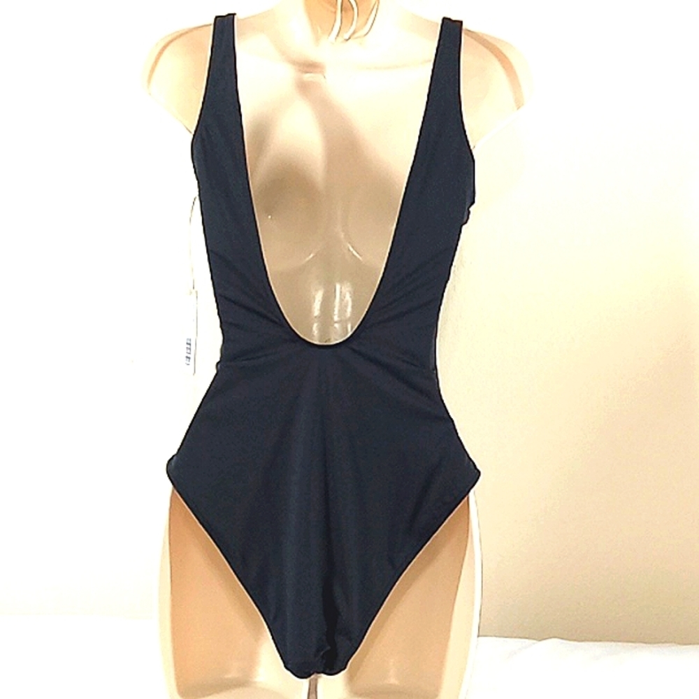 EVERLANE Bathing Suit SMALL Black Square Swimwear One Piece Resort Women New - Picture 3 of 5